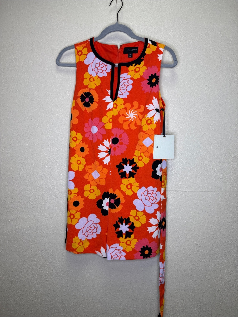 Bright Orange Floral Shift Dress
